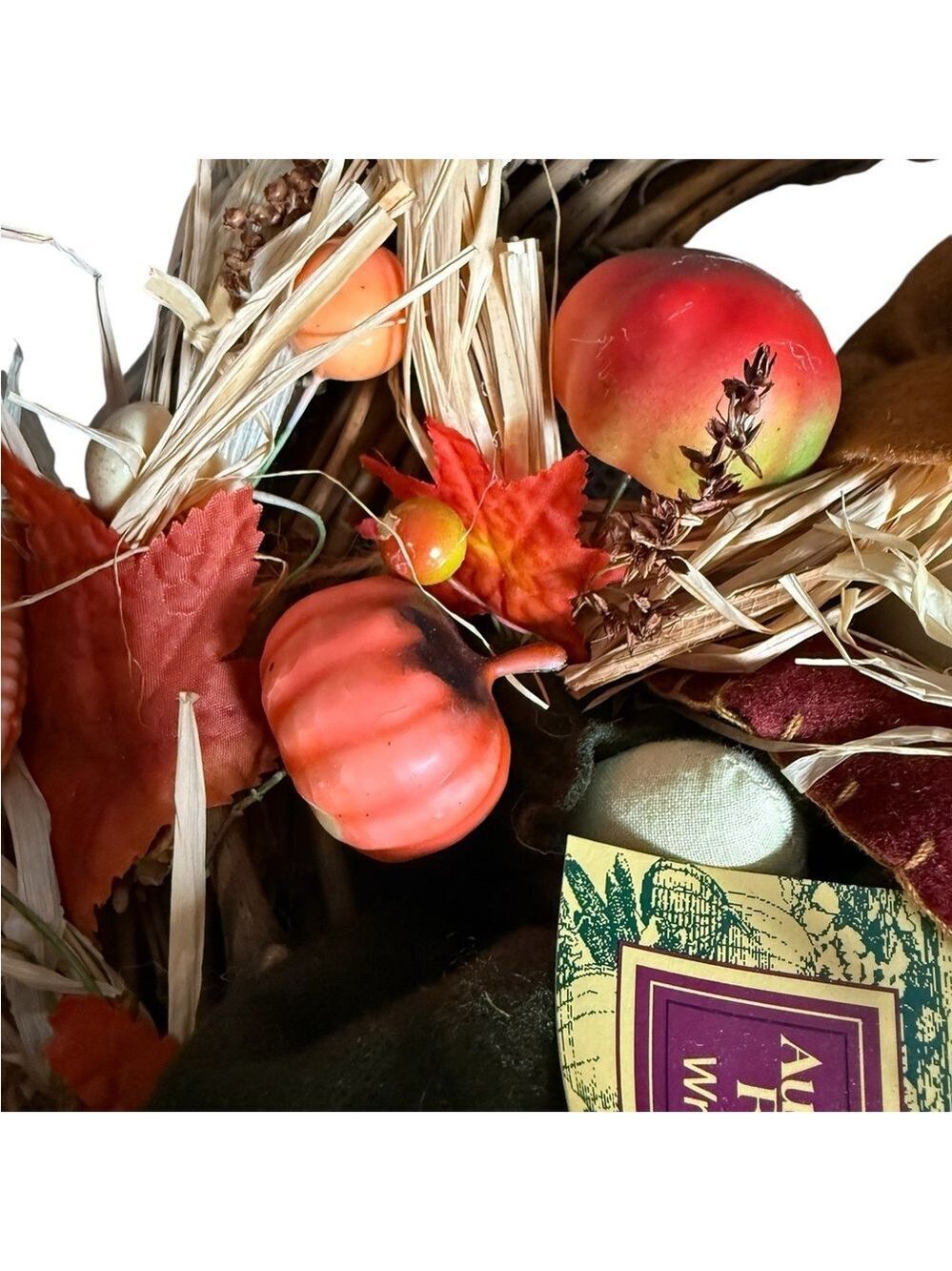 Autumn Fest Harvest Wreath with Scarecrow, Pumpkins & Fall Decor - Picture 6 of 6